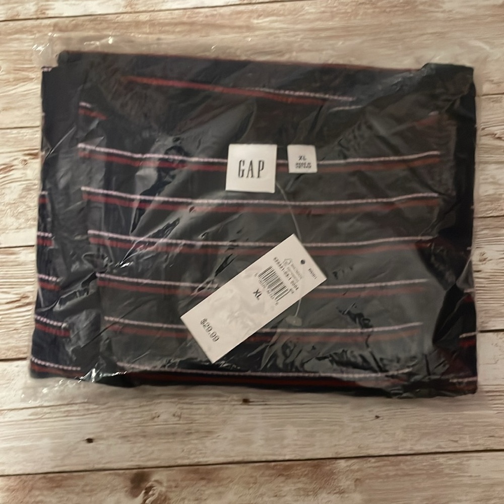 🆕 GAP Women’s Rib Ribbed Scoop Neck Short Sleeve T-Shirt Red White Blue XLarge - Picture 6 of 11